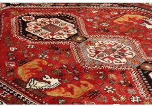 Tappeto Shiraz Stilizzato Rosso Scuro Nero 182x270 Cm