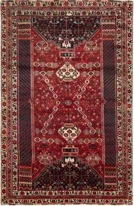 Tappeto Shiraz Fine Stilizzato Rosso Blu Scuro 175x278 Cm