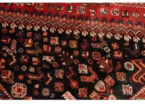 Tappeto Shiraz Geometrico Rosso Nero 163x285 Cm
