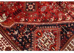 Tappeto Shiraz Geometrico Rosso Mattone Blu Scuro 160x258 Cm