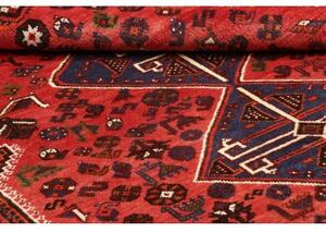Tappeto Shiraz Stilizzato Rosso Mattone Blu Notte 160x258 Cm