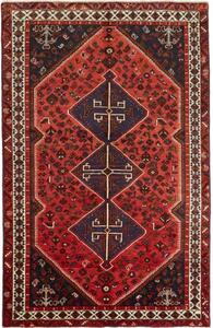 Tappeto Shiraz Stilizzato Rosso Mattone Blu Notte 160x258 Cm