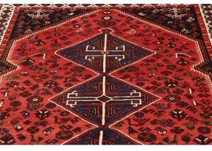 Tappeto Shiraz Stilizzato Rosso Mattone Blu Notte 160x258 Cm