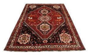 Tappeto Shiraz Stilizzato Rosso Scuro Nero 182x270 Cm