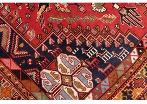 Tappeto Shiraz Fine Stilizzato Rosso Blu Scuro 168x255 Cm