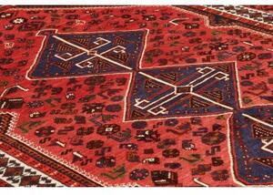 Tappeto Shiraz Stilizzato Rosso Mattone Blu Notte 160x258 Cm
