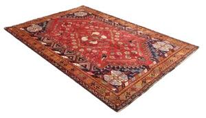 Tappeto Shiraz Fine Stilizzato Rosso Blu Scuro 168x255 Cm