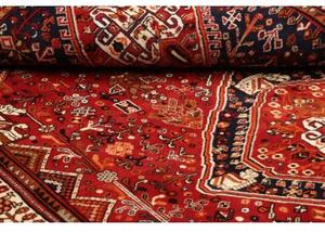 Tappeto Shiraz Geometrico Rosso Mattone Blu Scuro 160x258 Cm