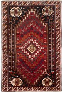Tappeto Shiraz Stilizzato Rosso Scuro Nero 170x255 Cm