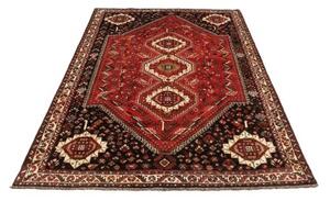 Tappeto Shiraz Stilizzato Rosso Nero 173x260 Cm