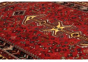 Tappeto Shiraz Stilizzato Rosso Nero 177x250 Cm