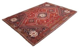 Tappeto Shiraz Stilizzato Rosso Mattone Blu Scuro 163x225 Cm