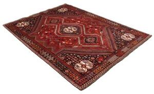 Tappeto Shiraz Stilizzato Rosso Mattone Blu Scuro 163x225 Cm
