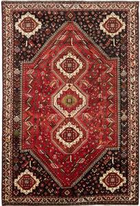Tappeto Shiraz Stilizzato Rosso Nero 173x260 Cm