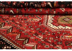 Tappeto Shiraz Stilizzato Rosso Nero 173x260 Cm