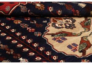 Tappeto Shiraz Fine Figurativo Blu Notte Rosso Mattone 167x252 Cm