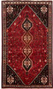 Tappeto Shiraz Stilizzato Rosso Scuro Nero 163x275 Cm