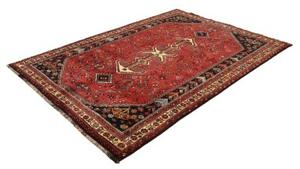 Tappeto Shiraz Stilizzato Rosso Nero 177x250 Cm