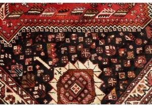 Tappeto Shiraz Stilizzato Rosso Nero 173x260 Cm