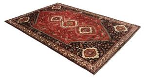 Tappeto Shiraz Stilizzato Rosso Nero 173x260 Cm