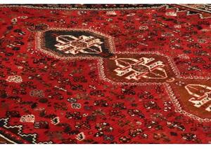 Tappeto Shiraz Stilizzato Rosso Scuro Nero 163x275 Cm