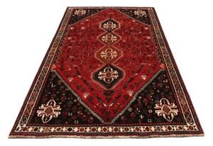 Tappeto Shiraz Stilizzato Rosso Scuro Nero 163x275 Cm