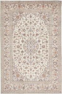 Tappeto Kashan Medaglione Floreale Avorio Blu Scuro 200x302 Cm