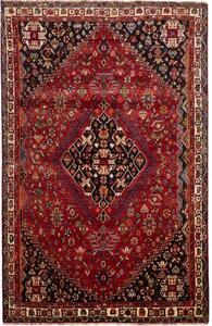 Tappeto Shiraz Stilizzato Rosso Blu Scuro 180x283 Cm