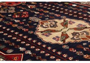 Tappeto Shiraz Fine Figurativo Blu Notte Rosso Mattone 167x252 Cm
