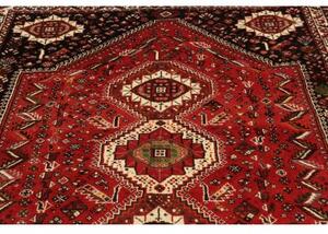 Tappeto Shiraz Stilizzato Rosso Nero 173x260 Cm