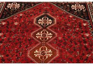 Tappeto Shiraz Stilizzato Rosso Scuro Nero 163x275 Cm