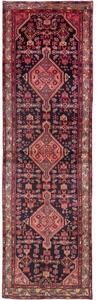 Tappeto Hamadan Stilizzato Blu Scuro Rosso Corsia 118x382 Cm