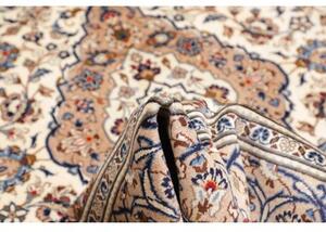 Tappeto Kashan Medaglione Floreale Beige Blu 200x308 Cm