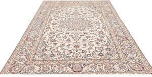 Tappeto Kashan Medaglione Floreale Avorio Blu 200x303 Cm