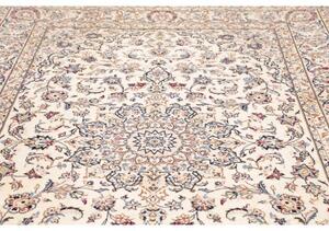 Tappeto Kashan Medaglione Floreale Avorio Blu 200x303 Cm