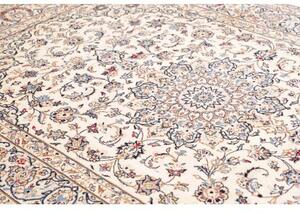 Tappeto Kashan Medaglione Floreale Avorio Blu 200x303 Cm