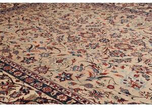 Tappeto Kashan Floreale Avorio Blu Scuro 308x480 Cm