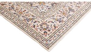 Tappeto Kashan Medaglione Floreale Avorio Blu Scuro 200x302 Cm