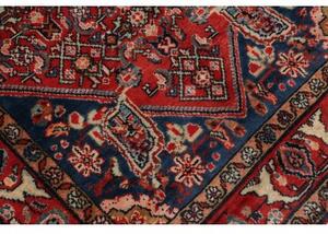 Tappeto Hamadan Stilizzato Rosso Blu Scuro Corsia 112x356 Cm