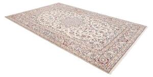 Tappeto Kashan Medaglione Floreale Avorio Blu 200x303 Cm