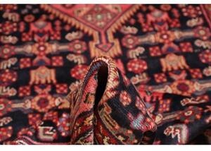 Tappeto Hamadan Stilizzato Blu Scuro Rosso Corsia 118x382 Cm