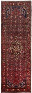 Tappeto Hamadan Stilizzato Rosso Blu Scuro Corsia 112x356 Cm