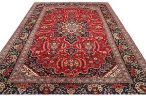 Tappeto Ardakan Medaglione Floreale Rosso Blu Scuro 255x362 Cm