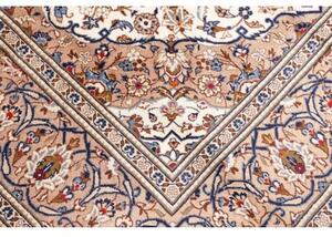 Tappeto Kashan Medaglione Floreale Beige Blu 200x308 Cm