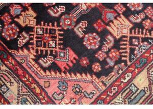 Tappeto Hamadan Stilizzato Blu Scuro Rosso Corsia 118x382 Cm