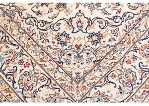 Tappeto Kashan Medaglione Floreale Avorio Blu 200x303 Cm
