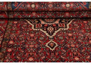 Tappeto Hamadan Stilizzato Rosso Blu Scuro Corsia 112x356 Cm