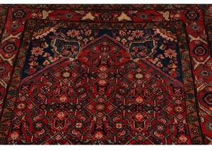 Tappeto Hamadan Stilizzato Rosso Blu Scuro Corsia 112x356 Cm