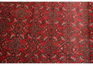 Tappeto Hamadan Stilizzato Rosso Blu Scuro Corsia 122x420 Cm