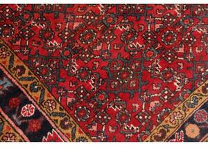 Tappeto Hamadan Stilizzato Rosso Blu Scuro Corsia 122x420 Cm
